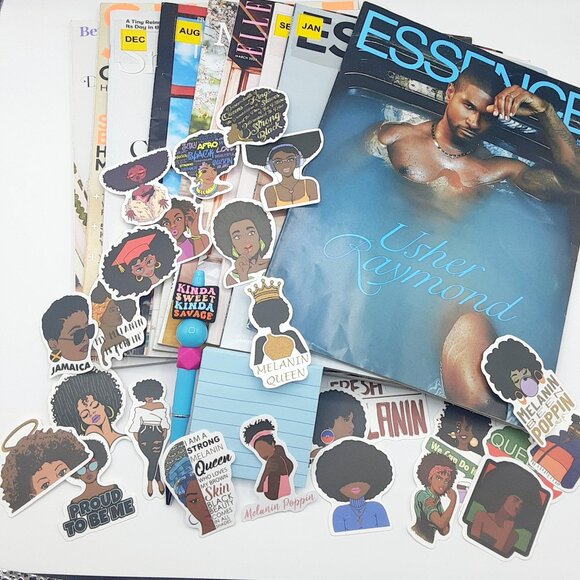 Vision Board Kit #6 - 9 magazines, 25 stickers, post it notes, beaded pen - Picture 1 of 2